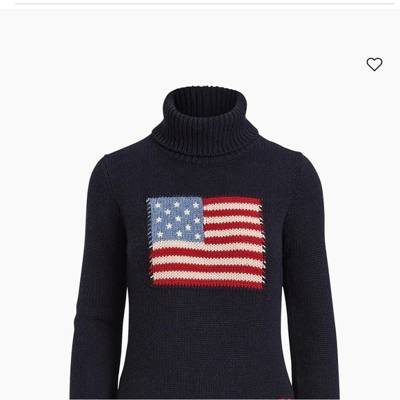 Carolina Colours Vintage Patriotic American Flag Turtleneck Sweater USA - Picture 9 of 9